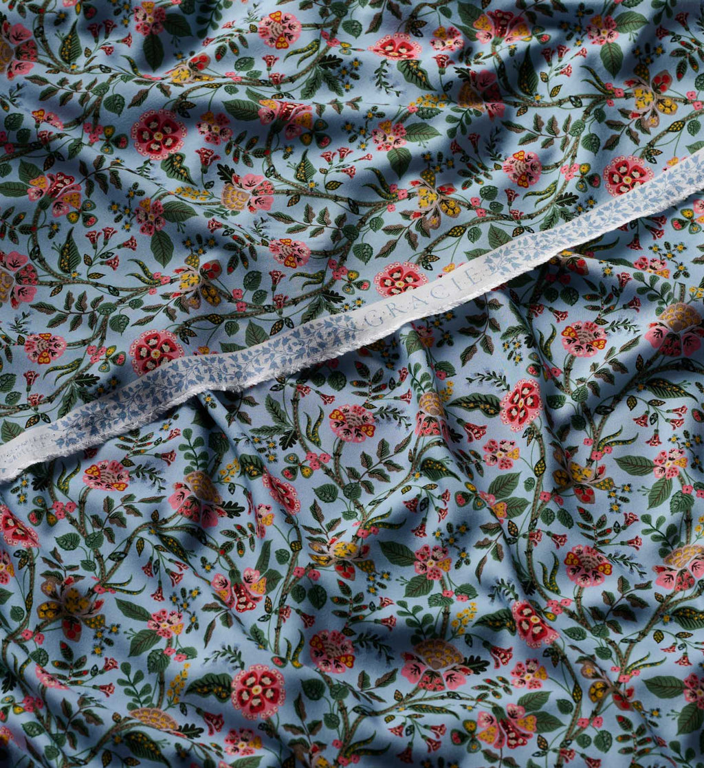 Gracie Rayon Fabric - Slate