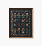 Framed Wall Art - Helena Quilt Navy
