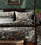 Percale Duvet Cover - Strawberry Fields Black
