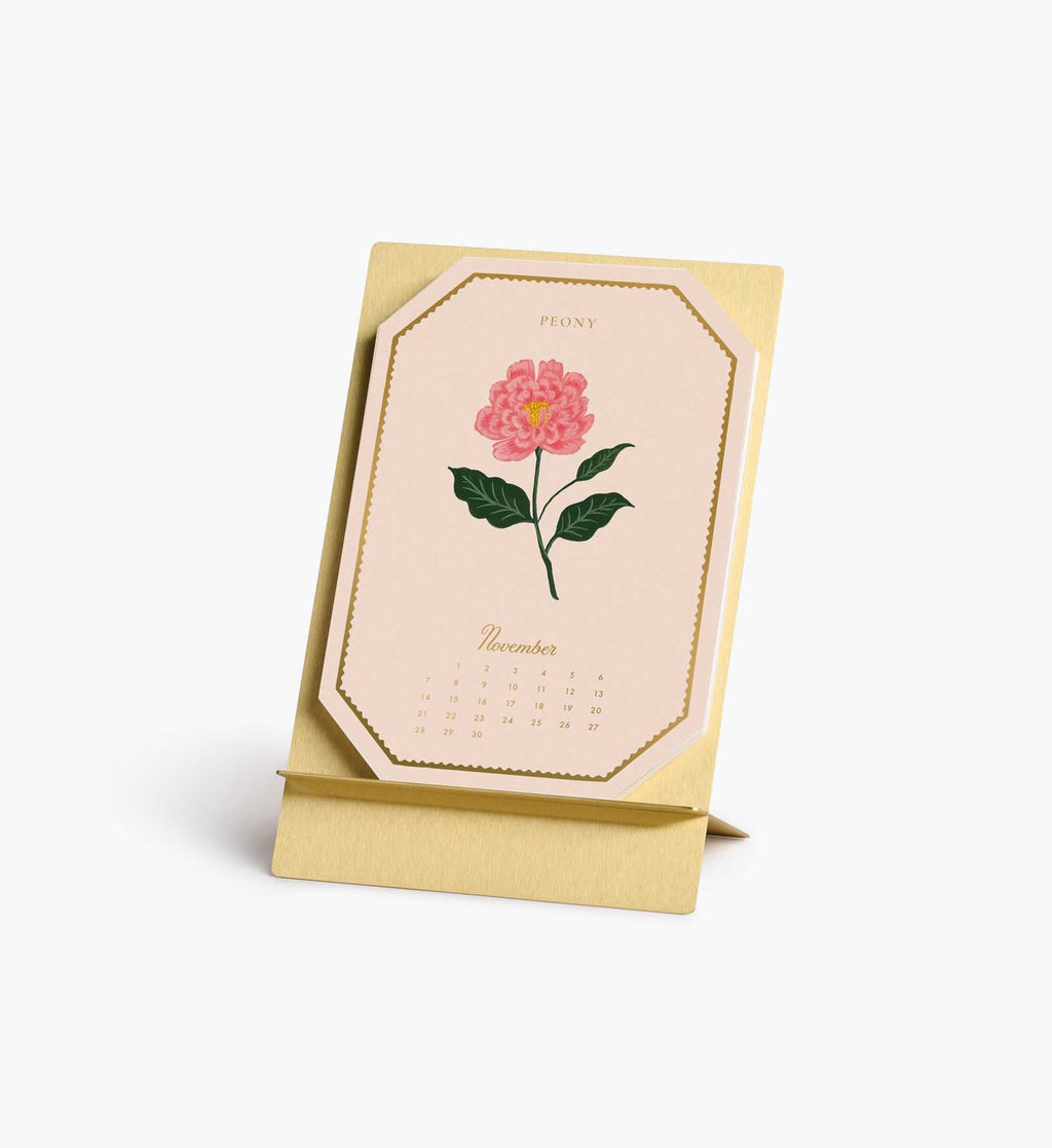 2027 Brass Easel Desk Calendar - Birth Month