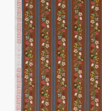 Floral Trellis Stripe Cotton Fabric - Clay