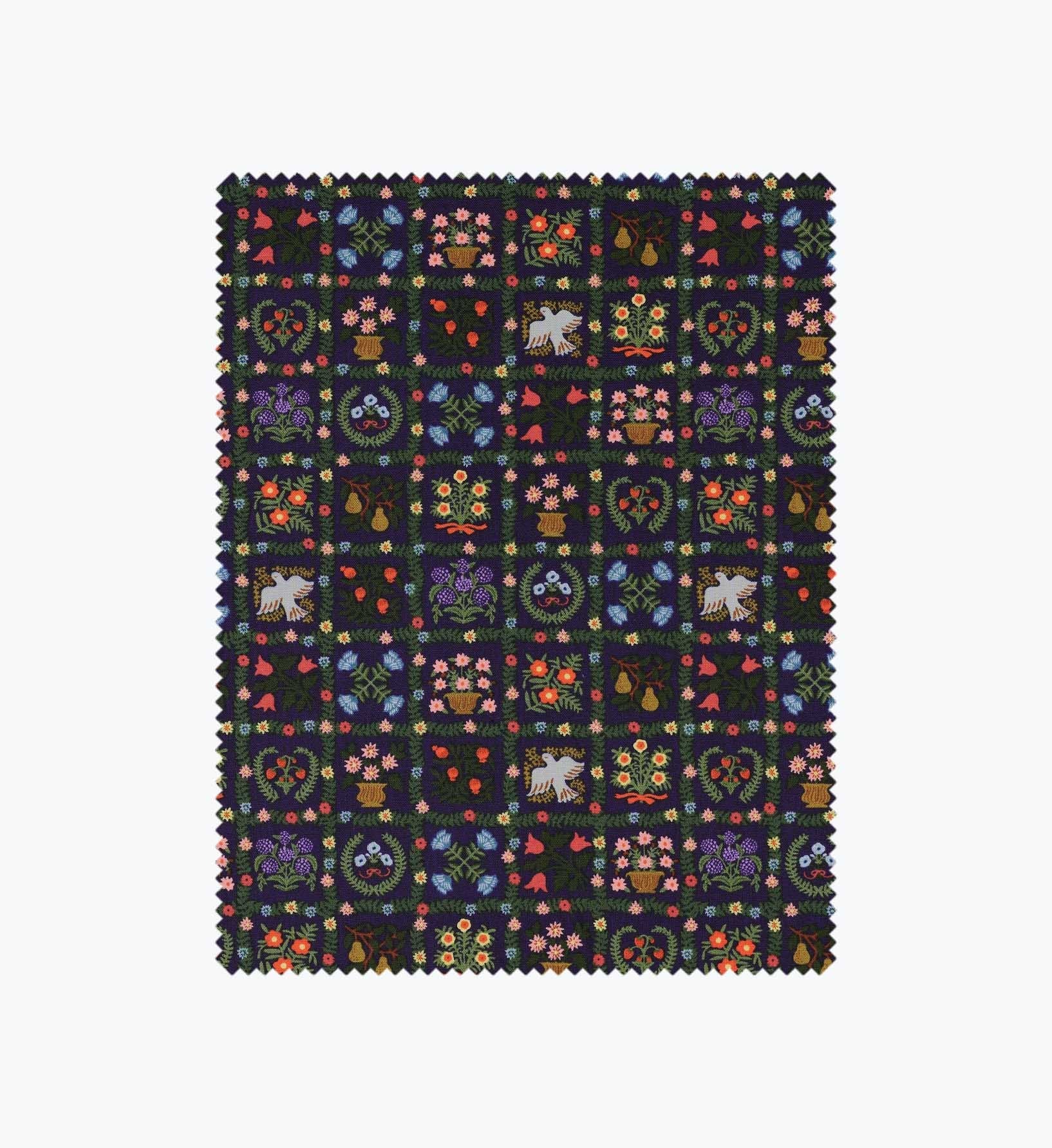 Helena Cotton Fabric - Navy