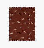 Farm Animals Cotton Fabric - Crimson