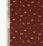 Farm Animals Cotton Fabric - Crimson