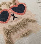 Cool Cats Embroidered Lumbar Pillow - White