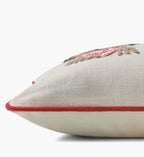 Hot Dogs Embroidered Lumbar Pillow - White