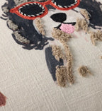 Hot Dogs Embroidered Lumbar Pillow - White