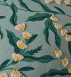 Lily of the Valley Embroidered Pillow - Light Green