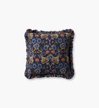 Maple Embroidered Pillow - Blue