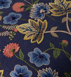 Maple Embroidered Pillow - Blue