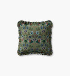 Maple Embroidered Pillow - Green