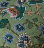 Maple Embroidered Pillow - Green