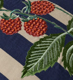 Raspberries Embroidered Pillow - Navy