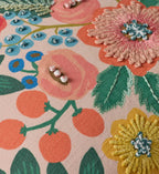 Vintage Garden Embroidered Pillow - Blush