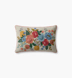 Vintage Garden Embroidered Lumbar Pillow - Light Green