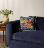 Vintage Garden Embroidered Pillow - Multi