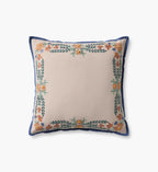 Willow Border Embroidered Pillow - Ivory