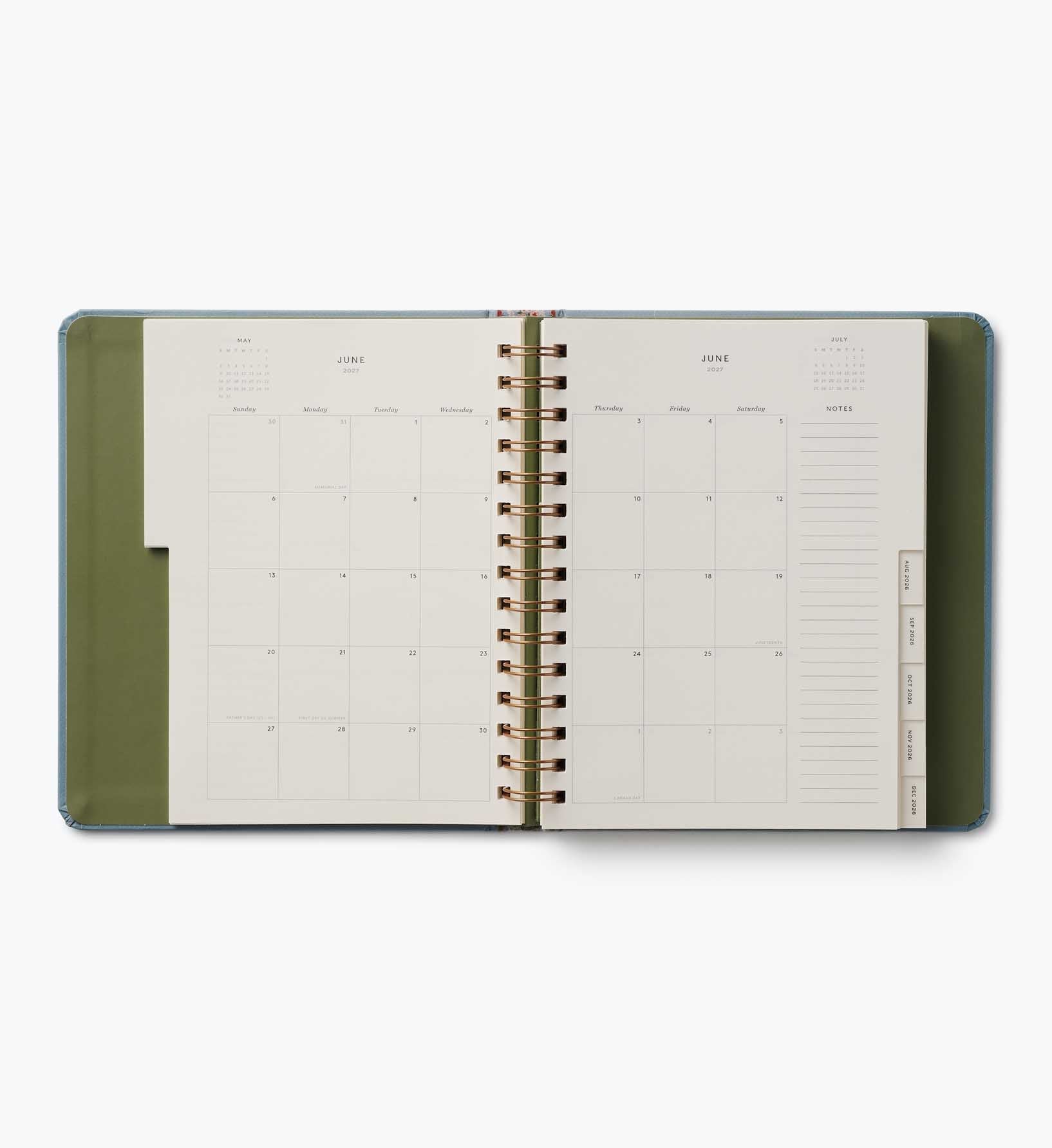 2026-2027 17-Month Academic Covered Spiral Planner - Paisley Stripe