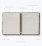 2026-2027 17-Month Academic Hardcover Spiral Planner - Garden Study