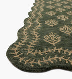 Lisette Wool Hooked Rug - Forest & Oatmeal