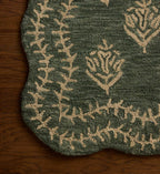 Lisette Wool Hooked Rug - Forest & Oatmeal