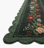 Thistle Wool Hooked Rug - Forest