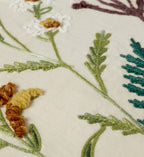 Wildflowers Embroidered Lumbar Pillow - Cream