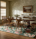 Highgrove Roses Wool Hooked Rug - Mint