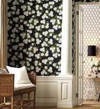 Hydrangea Wallpaper - Navy