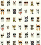 Cool Cats Peel & Stick Wallpaper - White Multi